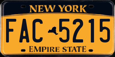 NY license plate FAC5215