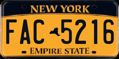 NY license plate FAC5216
