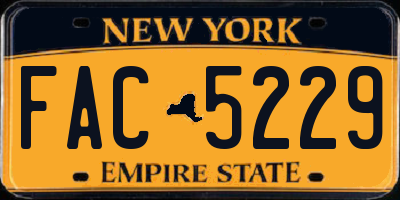 NY license plate FAC5229