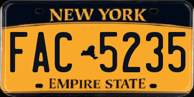 NY license plate FAC5235