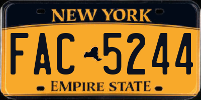 NY license plate FAC5244