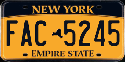 NY license plate FAC5245
