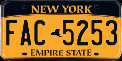 NY license plate FAC5253