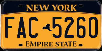 NY license plate FAC5260
