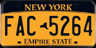 NY license plate FAC5264