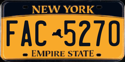 NY license plate FAC5270