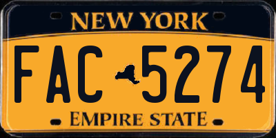 NY license plate FAC5274