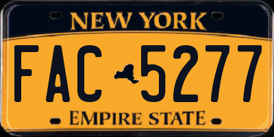 NY license plate FAC5277