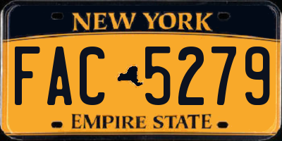 NY license plate FAC5279