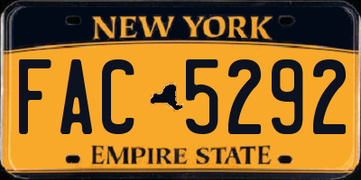 NY license plate FAC5292