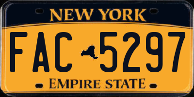 NY license plate FAC5297