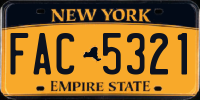 NY license plate FAC5321