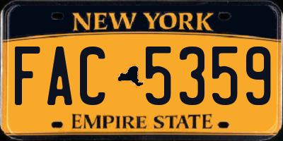 NY license plate FAC5359