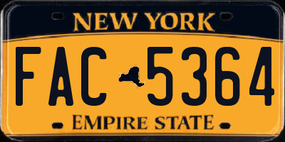 NY license plate FAC5364