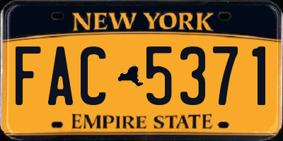NY license plate FAC5371