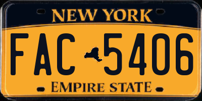 NY license plate FAC5406