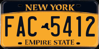 NY license plate FAC5412