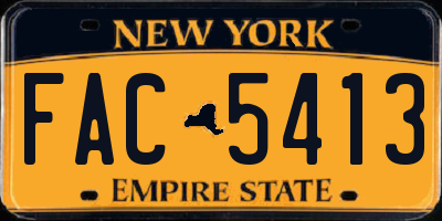 NY license plate FAC5413