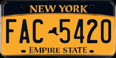 NY license plate FAC5420