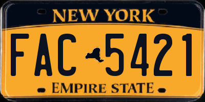 NY license plate FAC5421