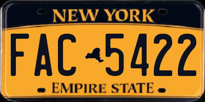 NY license plate FAC5422