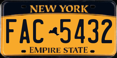 NY license plate FAC5432