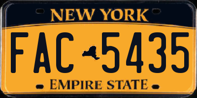 NY license plate FAC5435