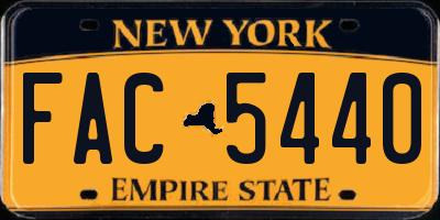 NY license plate FAC5440