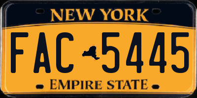 NY license plate FAC5445