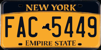 NY license plate FAC5449