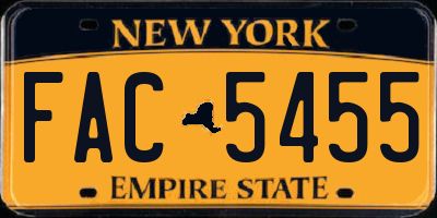 NY license plate FAC5455