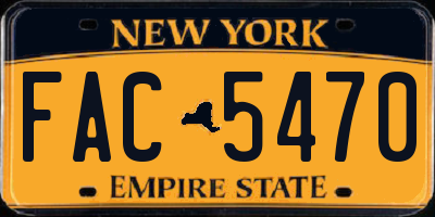 NY license plate FAC5470