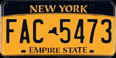 NY license plate FAC5473