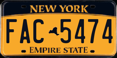NY license plate FAC5474