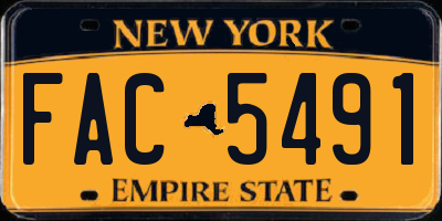 NY license plate FAC5491