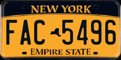 NY license plate FAC5496