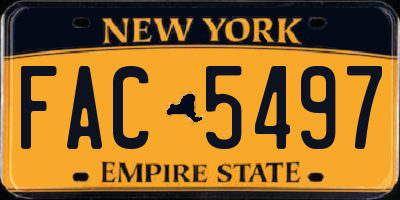 NY license plate FAC5497