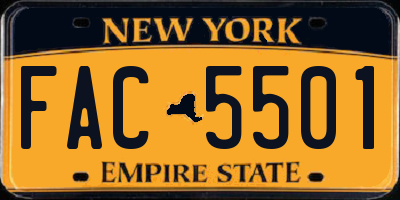 NY license plate FAC5501