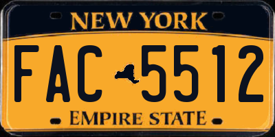 NY license plate FAC5512