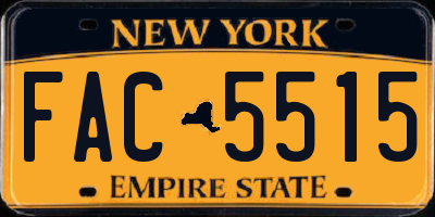 NY license plate FAC5515
