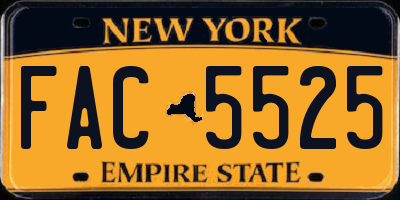 NY license plate FAC5525
