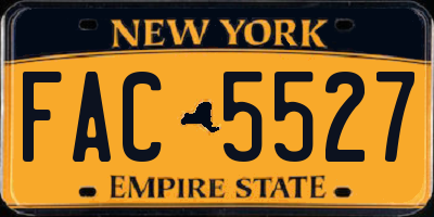 NY license plate FAC5527