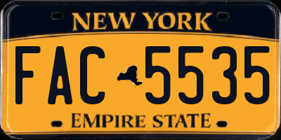 NY license plate FAC5535