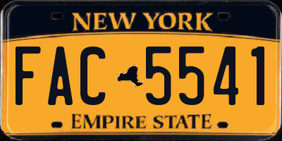 NY license plate FAC5541
