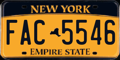 NY license plate FAC5546