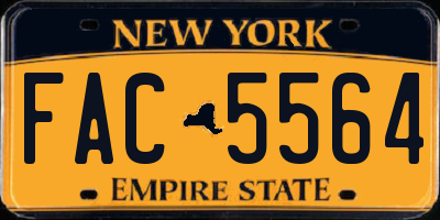 NY license plate FAC5564