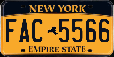 NY license plate FAC5566