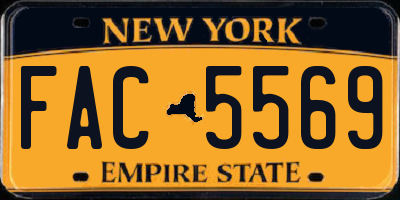 NY license plate FAC5569