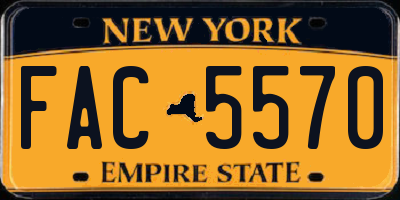 NY license plate FAC5570