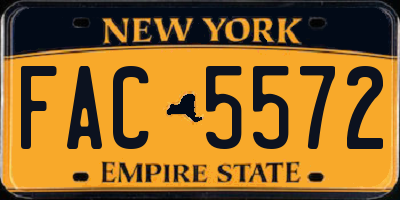 NY license plate FAC5572